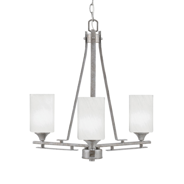 Toltec Lighting - 323-AS-3001 - Three Light Chandelier - Uptowne - Aged Silver