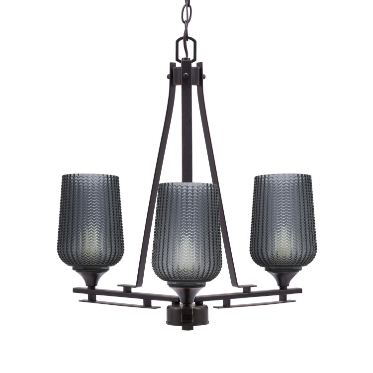 Toltec Lighting - 323-DG-4252 - Three Light Chandelier - Uptowne - Dark Granite