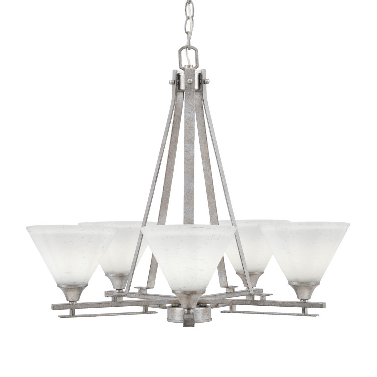 Toltec Lighting - 325-AS-312 - Five Light Chandelier - Uptowne - Aged Silver