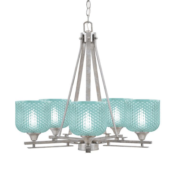 Toltec Lighting - 325-AS-4615 - Five Light Chandelier - Uptowne - Aged Silver