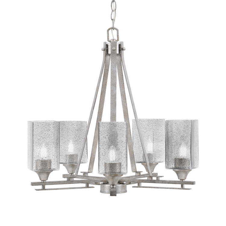 Toltec Lighting - 325-AS-542 - Five Light Chandelier - Uptowne - Aged Silver
