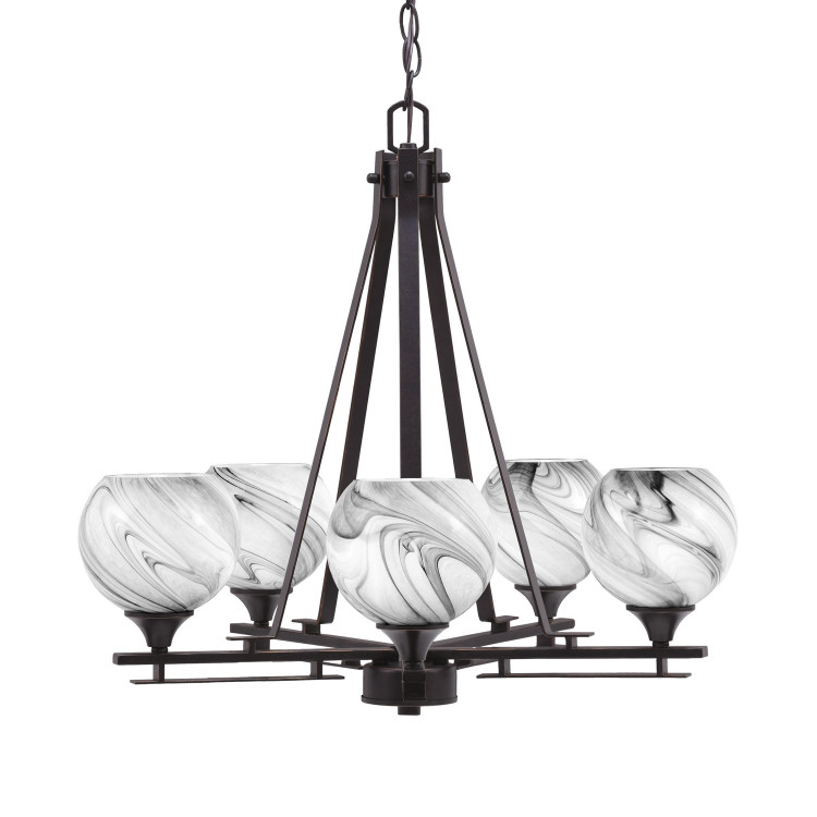 Toltec Lighting - 325-DG-4109 - Five Light Chandelier - Uptowne - Dark Granite