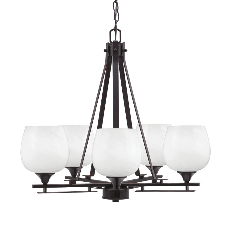 Toltec Lighting - 325-DG-4811 - Five Light Chandelier - Uptowne - Dark Granite