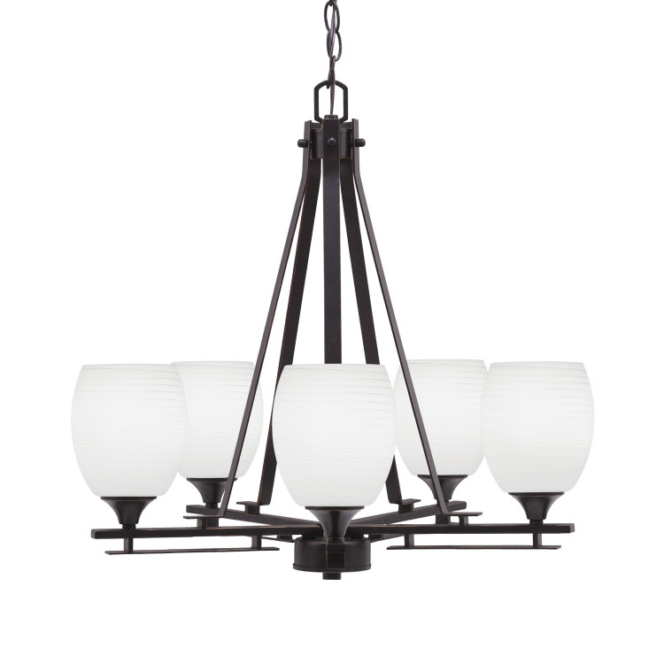 Toltec Lighting - 325-DG-615 - Five Light Chandelier - Uptowne - Dark Granite