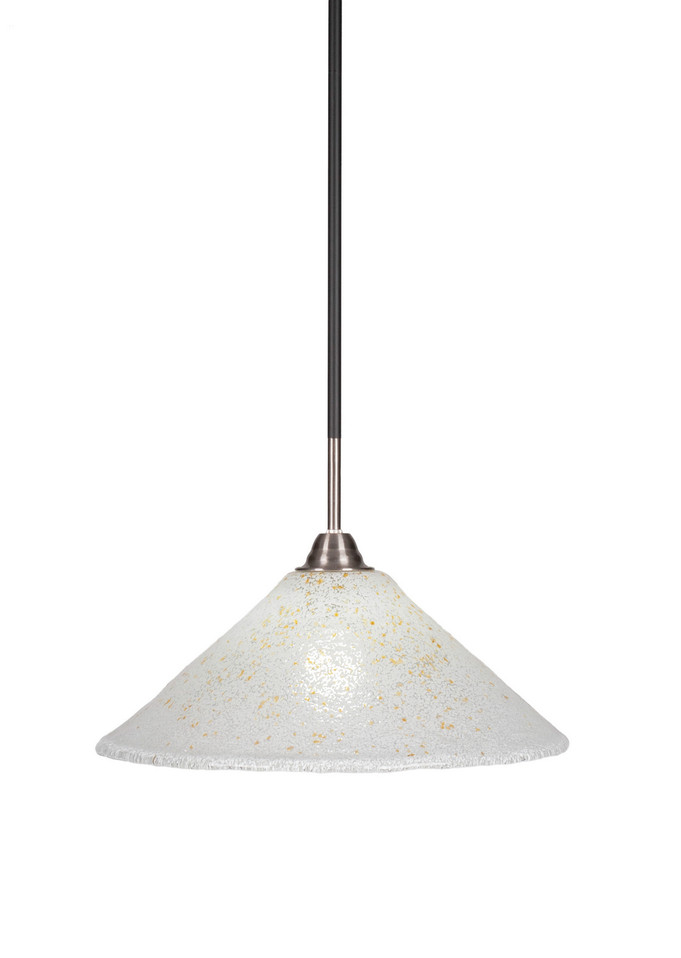 Toltec Lighting - 3401-MBBN-714 - One Light Pendant - Paramount - Matte Black & Brushed Nickel