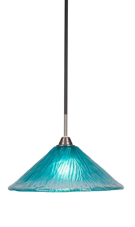 Toltec Lighting - 3401-MBBN-715 - One Light Pendant - Paramount - Matte Black & Brushed Nickel