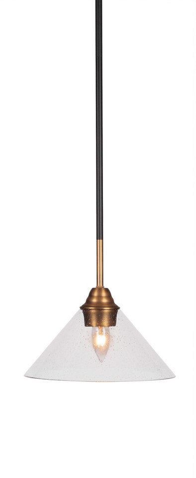 Toltec Lighting - 3401-MBBR-304 - One Light Mini Pendant - Paramount - Matte Black & Brass