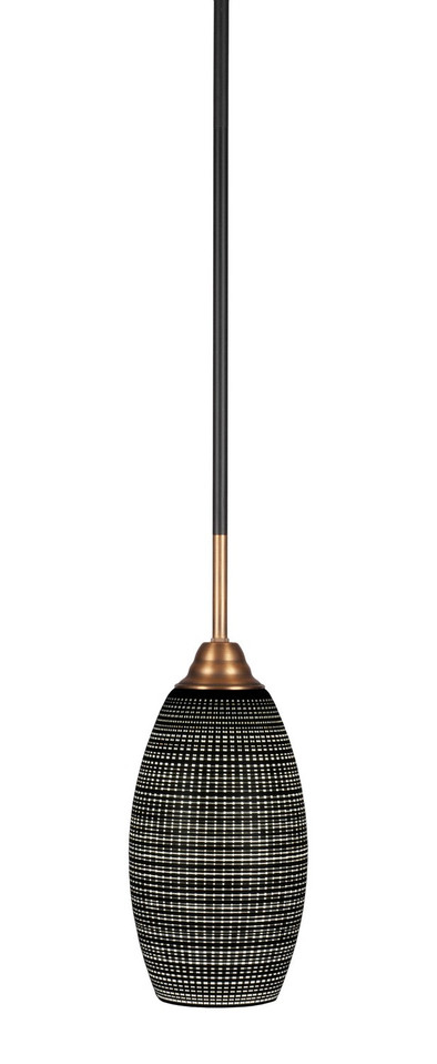 Toltec Lighting - 3401-MBBR-4049 - One Light Mini Pendant - Paramount - Matte Black & Brass