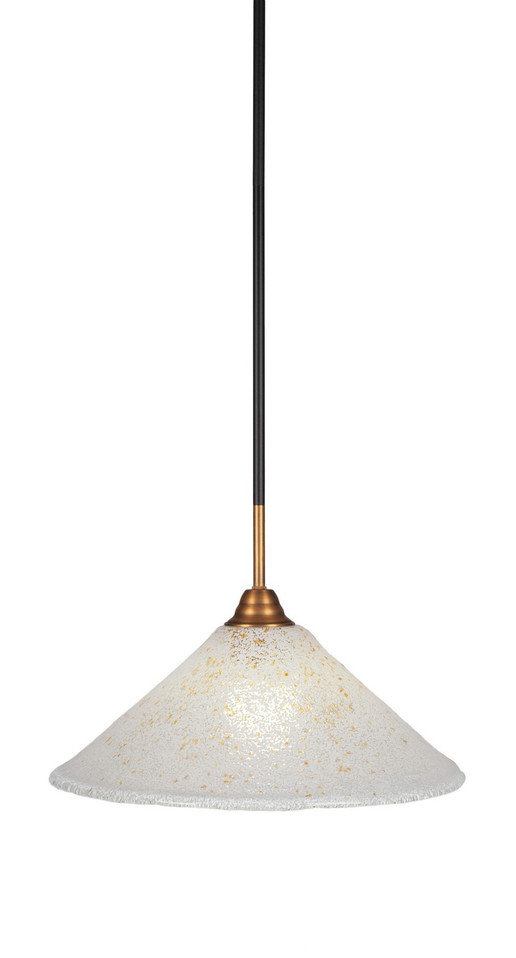 Toltec Lighting - 3401-MBBR-714 - One Light Pendant - Paramount - Matte Black & Brass