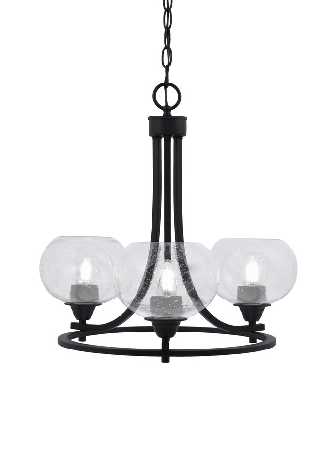 Toltec Lighting - 3403-MB-202 - Three Light Chandelier - Paramount - Matte Black
