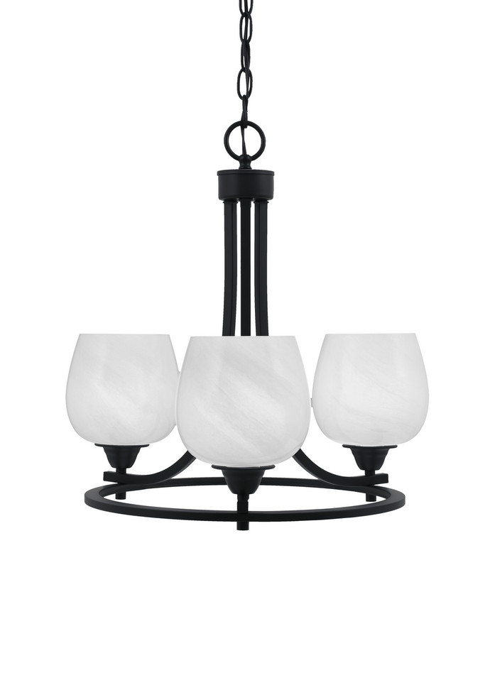 Toltec Lighting - 3403-MB-4811 - Three Light Chandelier - Paramount - Matte Black