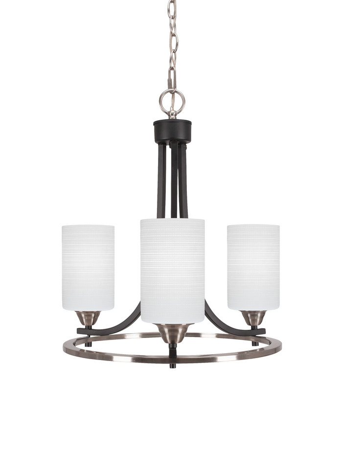 Toltec Lighting - 3403-MBBN-4061 - Three Light Chandelier - Paramount - Matte Black & Brushed Nickel