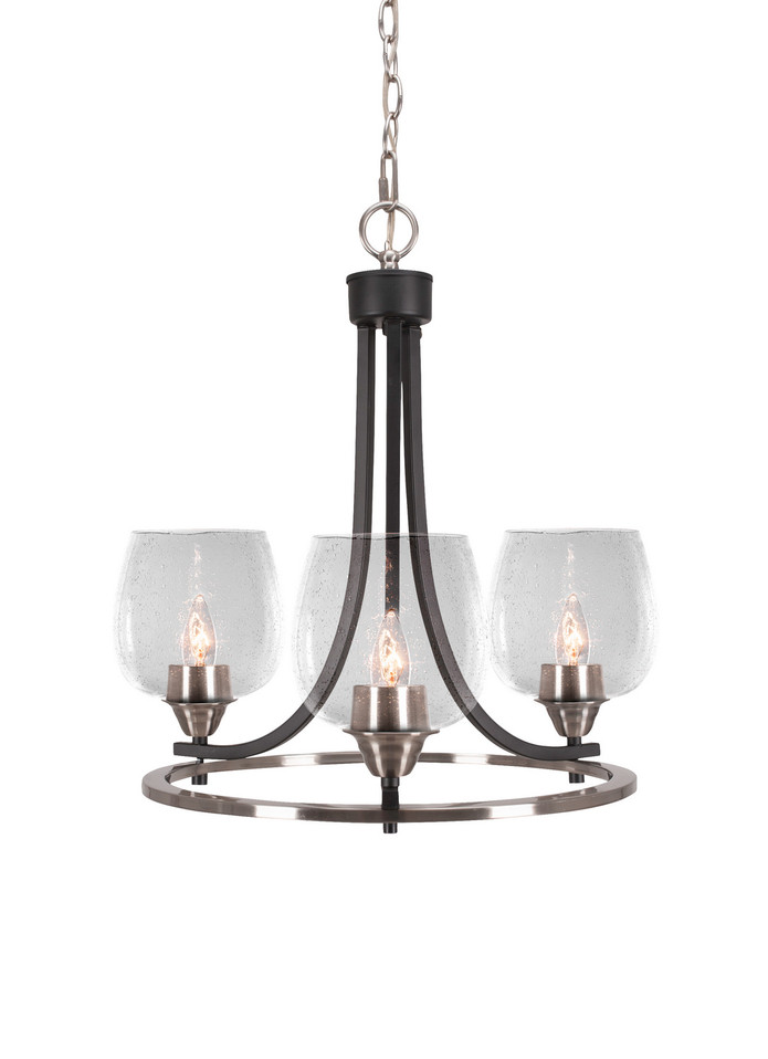Toltec Lighting - 3403-MBBN-4810 - Three Light Chandelier - Paramount - Matte Black & Brushed Nickel