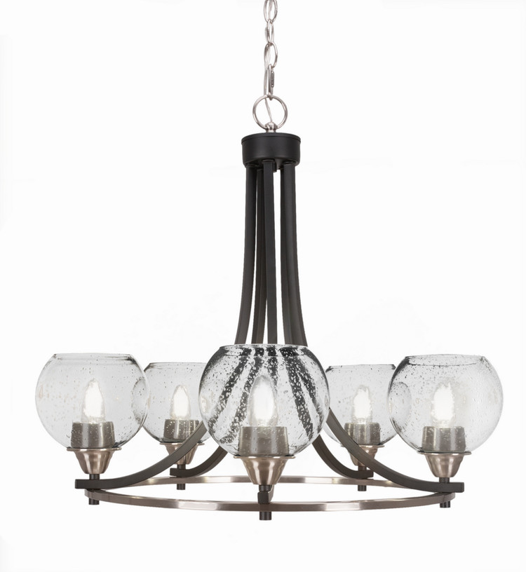 Toltec Lighting - 3405-MBBN-202 - Five Light Chandelier - Paramount - Matte Black & Brushed Nickel