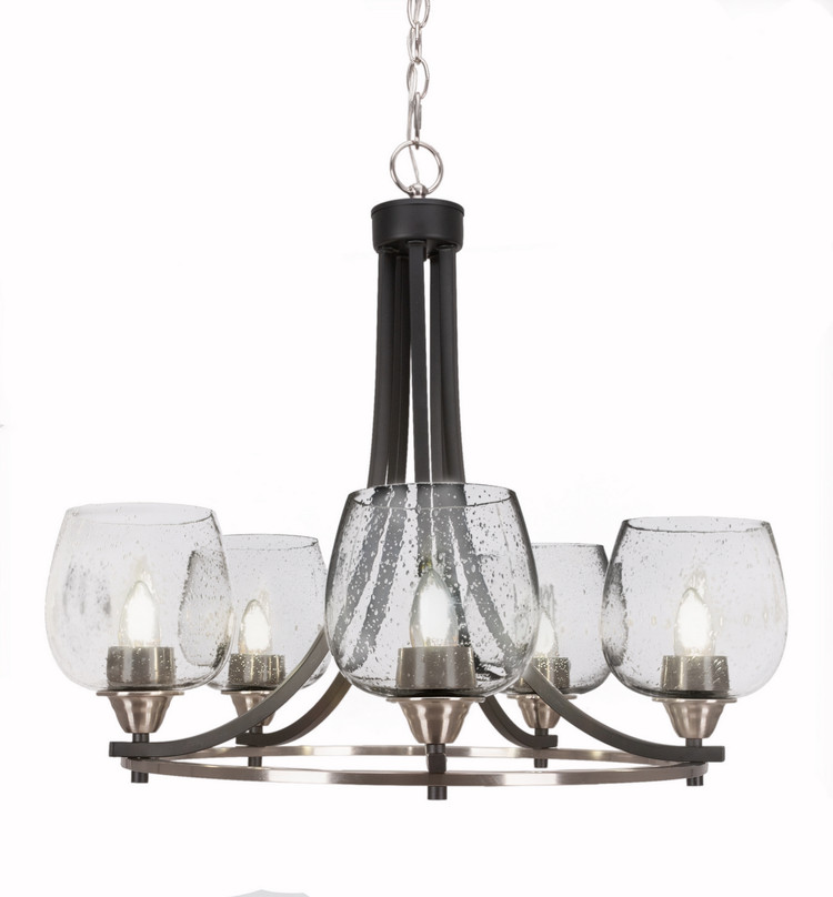 Toltec Lighting - 3405-MBBN-4810 - Five Light Chandelier - Paramount - Matte Black & Brushed Nickel