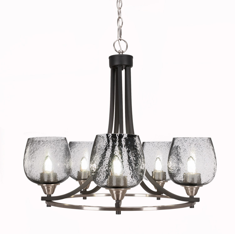 Toltec Lighting - 3405-MBBN-4812 - Five Light Chandelier - Paramount - Matte Black & Brushed Nickel