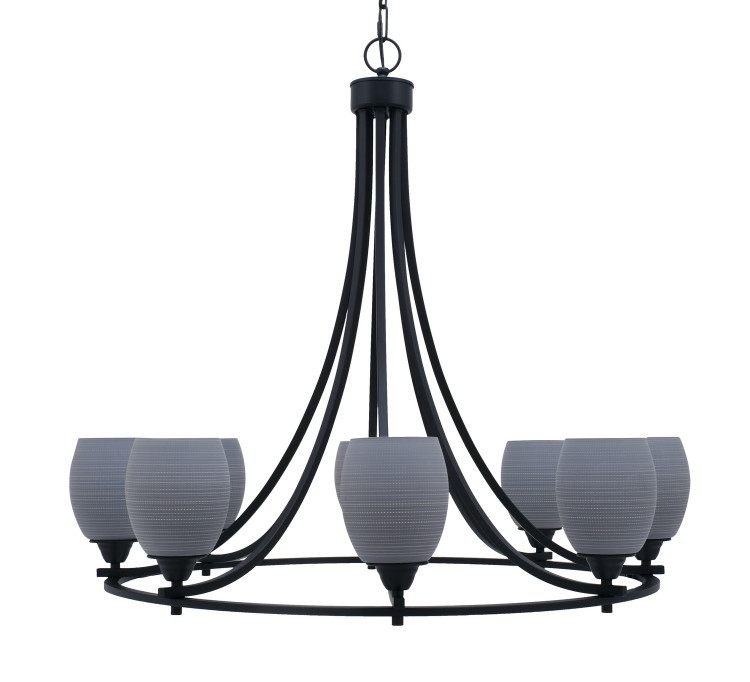 Toltec Lighting - 3408-MB-4022 - Eight Light Chandelier - Paramount - Matte Black
