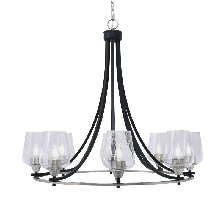 Toltec Lighting - 3408-MBBN-210 - Eight Light Chandelier - Paramount - Matte Black & Brushed Nickel