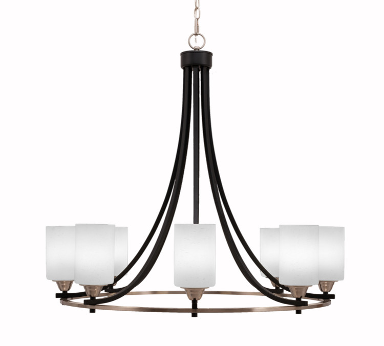 Toltec Lighting - 3408-MBBN-310 - Eight Light Chandelier - Paramount - Matte Black & Brushed Nickel