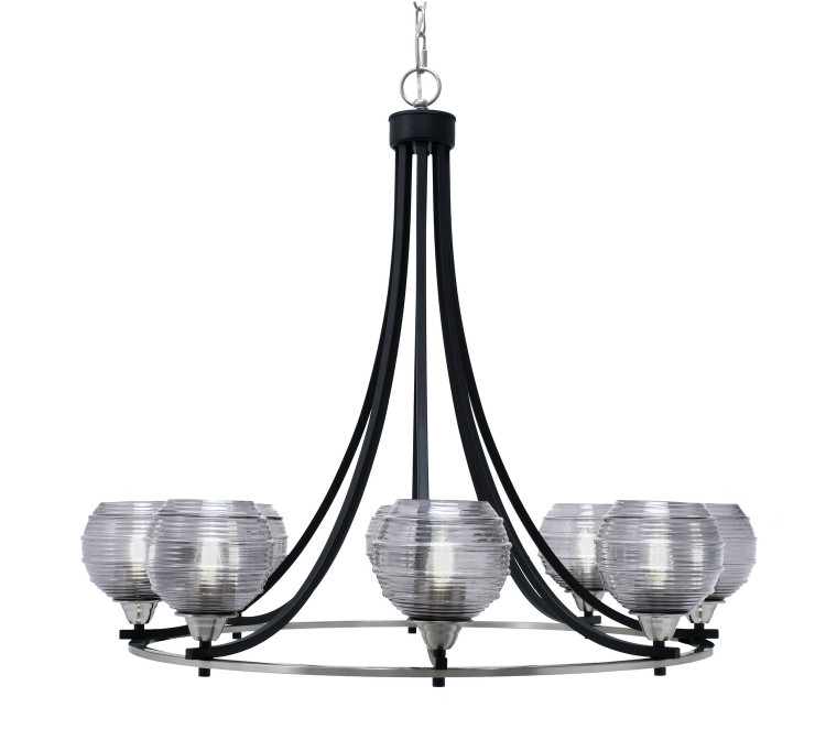Toltec Lighting - 3408-MBBN-5112 - Eight Light Chandelier - Paramount - Matte Black & Brushed Nickel