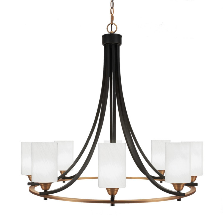 Toltec Lighting - 3408-MBBR-3001 - Eight Light Chandelier - Paramount - Matte Black & Brass