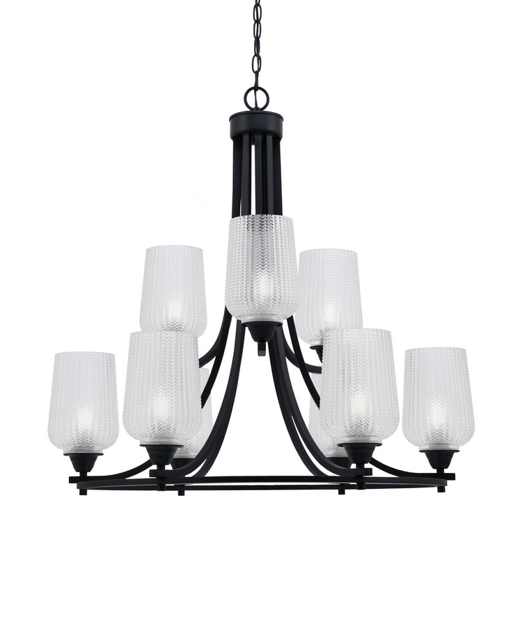 Toltec Lighting - 3409-MB-4250 - Nine Light Chandelier - Paramount - Matte Black