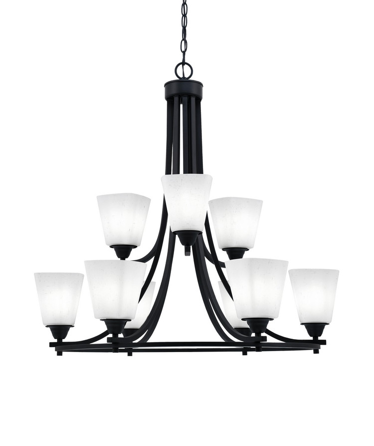 Toltec Lighting - 3409-MB-460 - Nine Light Chandelier - Paramount - Matte Black