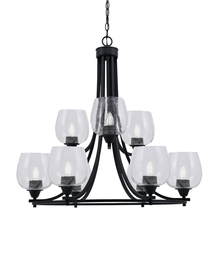 Toltec Lighting - 3409-MB-4810 - Nine Light Chandelier - Paramount - Matte Black