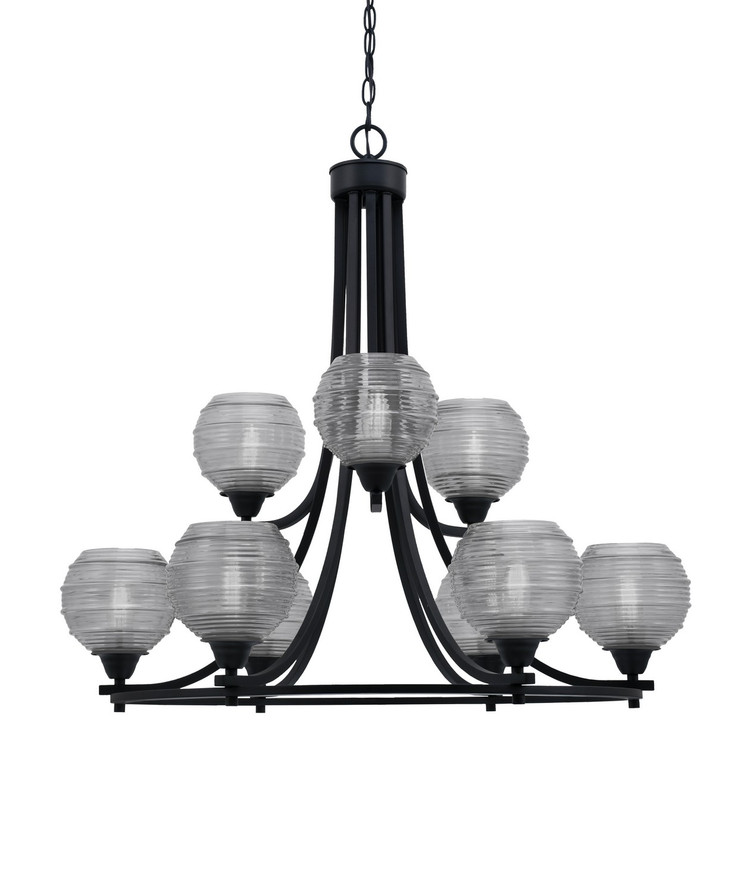Toltec Lighting - 3409-MB-5110 - Nine Light Chandelier - Paramount - Matte Black