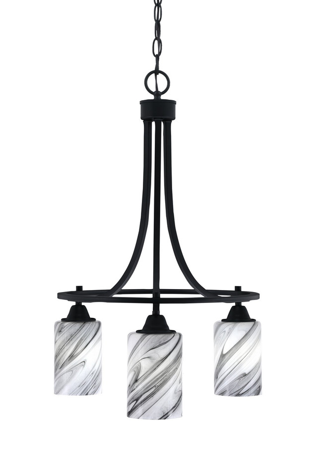 Toltec Lighting - 3413-MB-3009 - Three Light Chandelier - Paramount - Matte Black