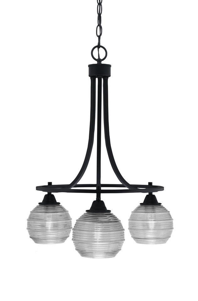 Toltec Lighting - 3413-MB-5110 - Three Light Chandelier - Paramount - Matte Black