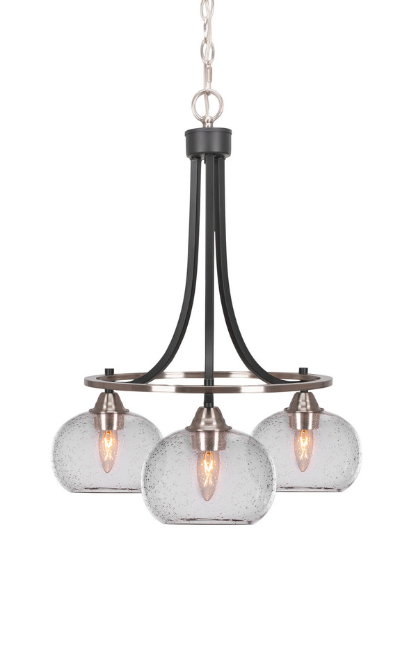Toltec Lighting - 3413-MBBN-202 - Three Light Chandelier - Paramount - Matte Black & Brushed Nickel