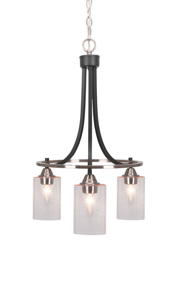 Toltec Lighting - 3413-MBBN-300 - Three Light Chandelier - Paramount - Matte Black & Brushed Nickel