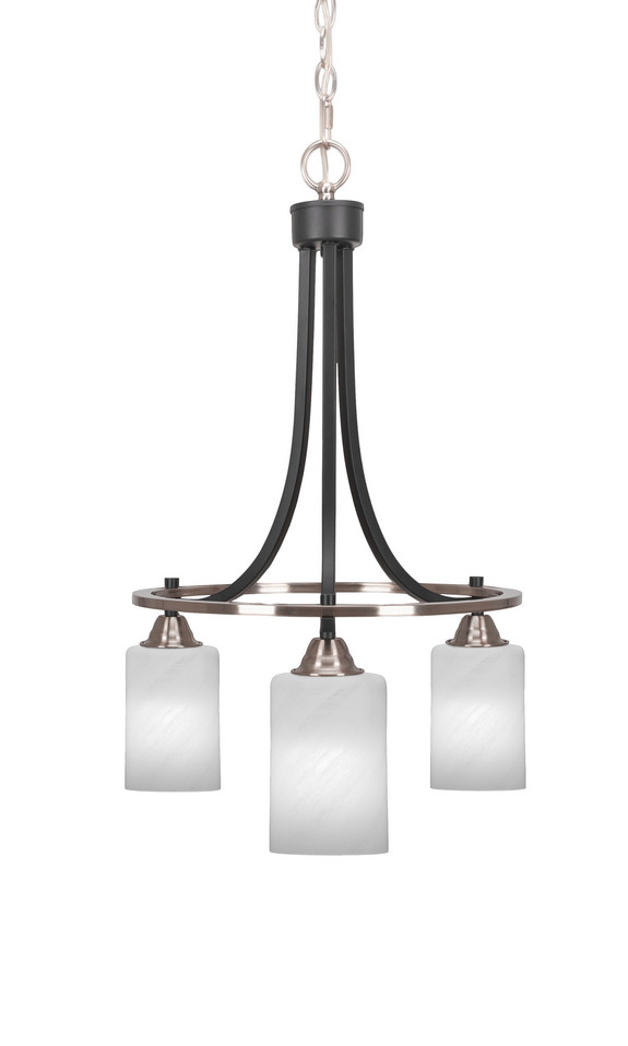 Toltec Lighting - 3413-MBBN-3001 - Three Light Chandelier - Paramount - Matte Black & Brushed Nickel