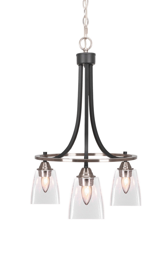 Toltec Lighting - 3413-MBBN-461 - Three Light Chandelier - Paramount - Matte Black & Brushed Nickel