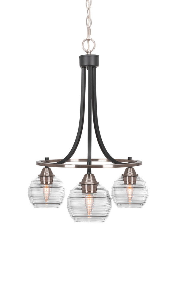 Toltec Lighting - 3413-MBBN-5110 - Three Light Chandelier - Paramount - Matte Black & Brushed Nickel