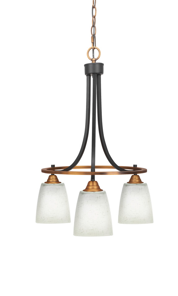 Toltec Lighting - 3413-MBBR-460 - Three Light Chandelier - Paramount - Matte Black & Brass
