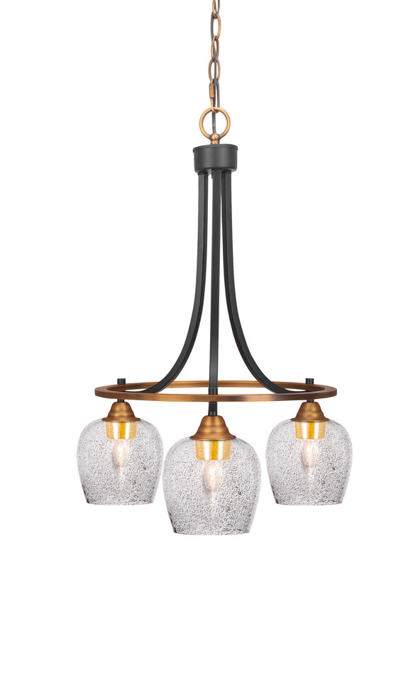 Toltec Lighting - 3413-MBBR-4812 - Three Light Chandelier - Paramount - Matte Black & Brass
