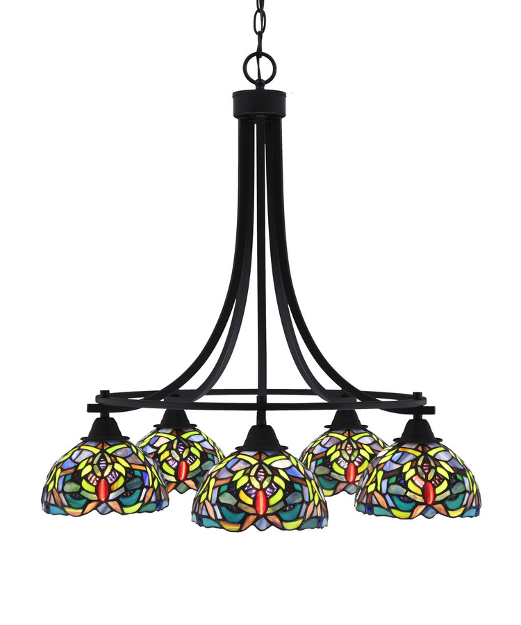Toltec Lighting - 3415-MB-9905 - Five Light Chandelier - Paramount - Matte Black