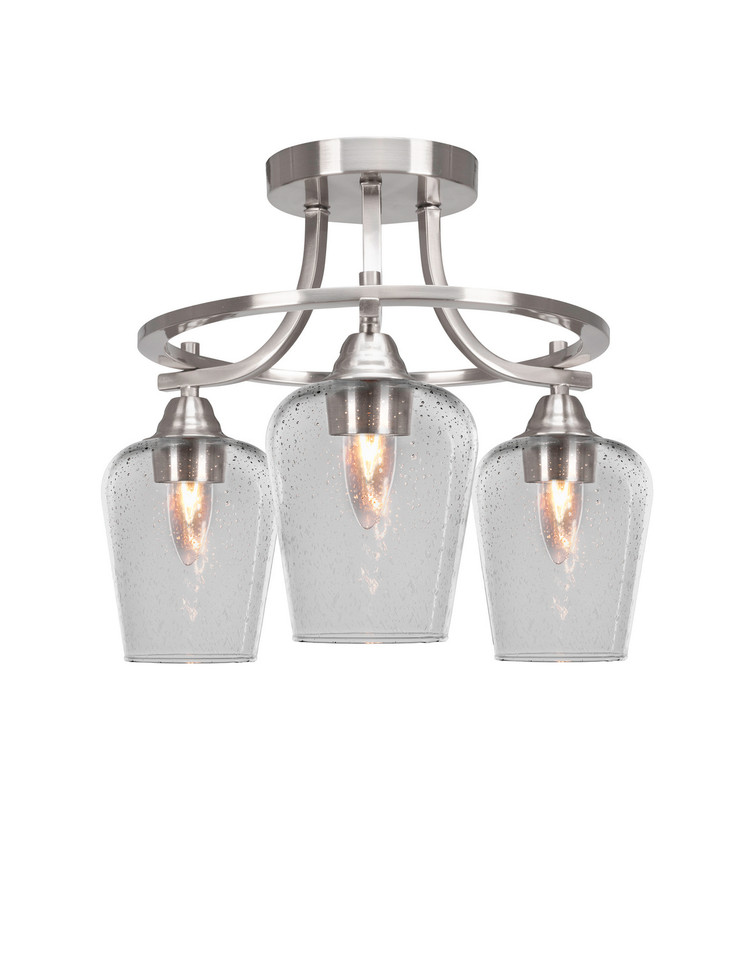 Toltec Lighting - 3417-BN-210 - Three Light Semi-Flush Mount - Paramount - Brushed Nickel