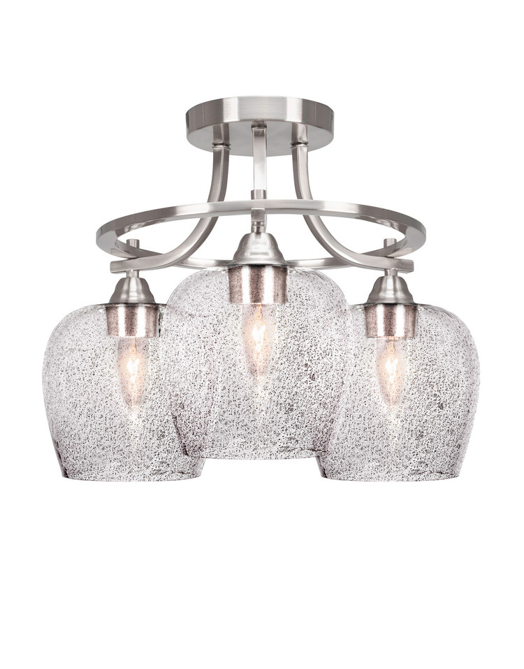 Toltec Lighting - 3417-BN-4812 - Three Light Semi-Flush Mount - Paramount - Brushed Nickel