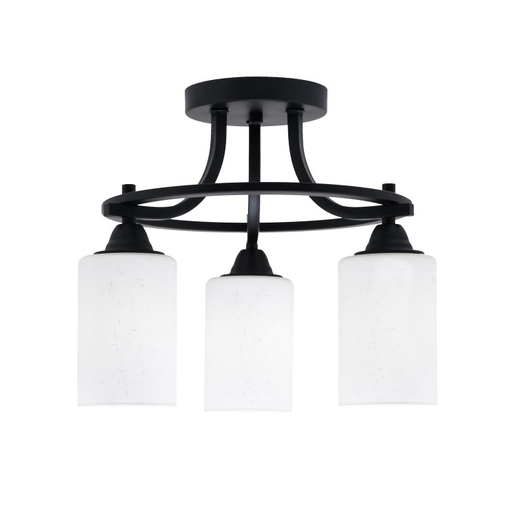 Toltec Lighting - 3417-MB-310 - Three Light Semi-Flush Mount - Paramount - Matte Black