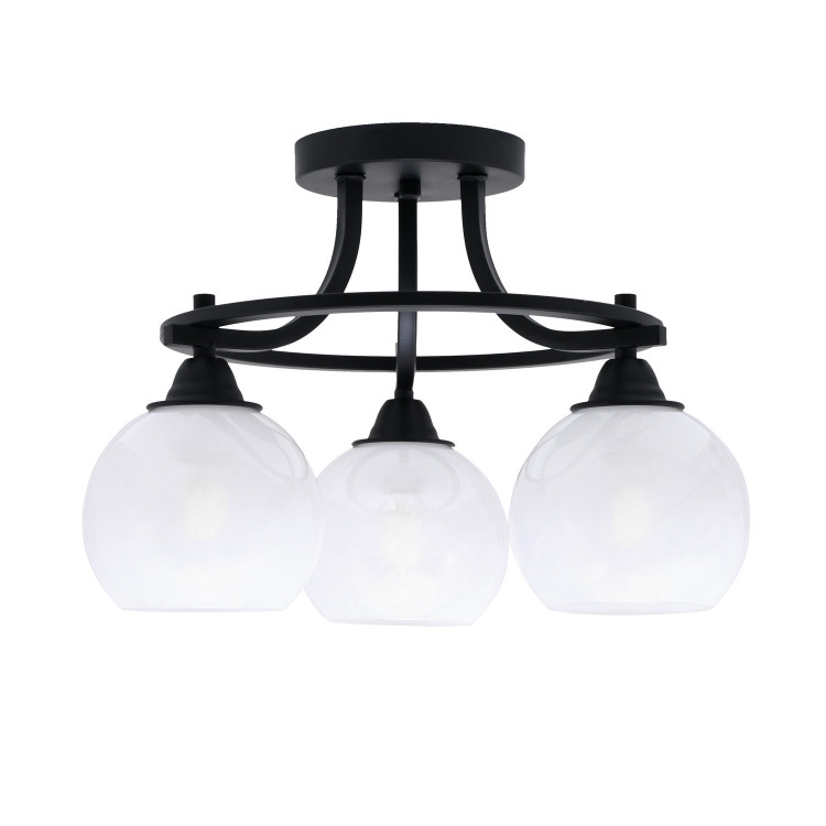 Toltec Lighting - 3417-MB-4101 - Three Light Semi-Flush Mount - Paramount - Matte Black