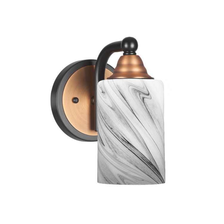 Toltec Lighting - 3421-MBBR-3009 - One Light Wall Sconce - Paramount - Matte Black & Brass