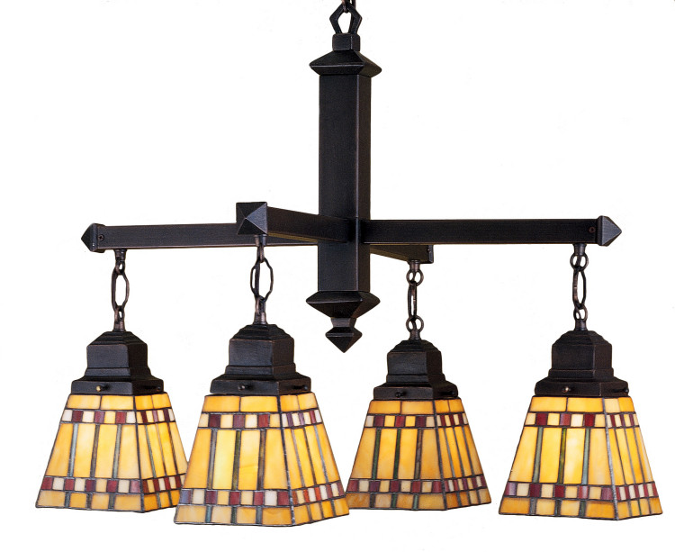 Meyda Tiffany - 24265 - Four Light Chandelier - Prairie Corn - Craftsman Brown