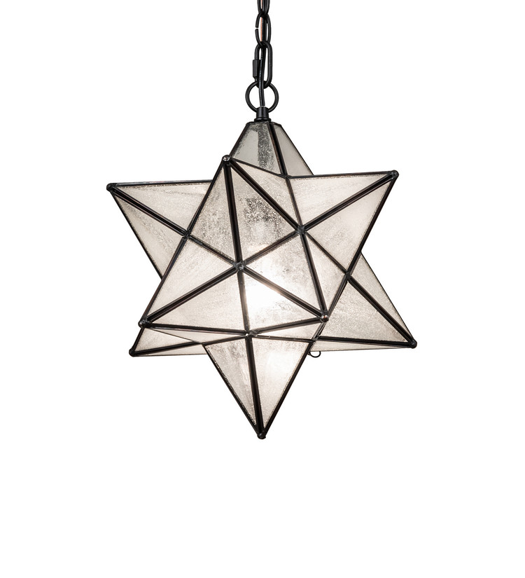 Meyda Tiffany - 247140 - One Light Pendant - Moravian Star - Textured Black
