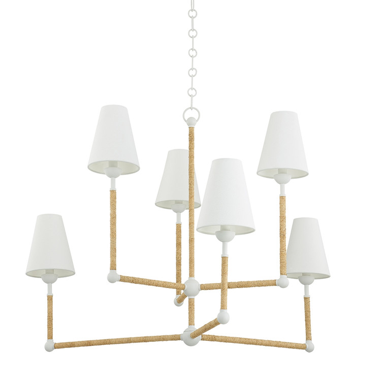 Mitzi - H708806-TWH - Six Light Chandelier - Mariana - Texture White