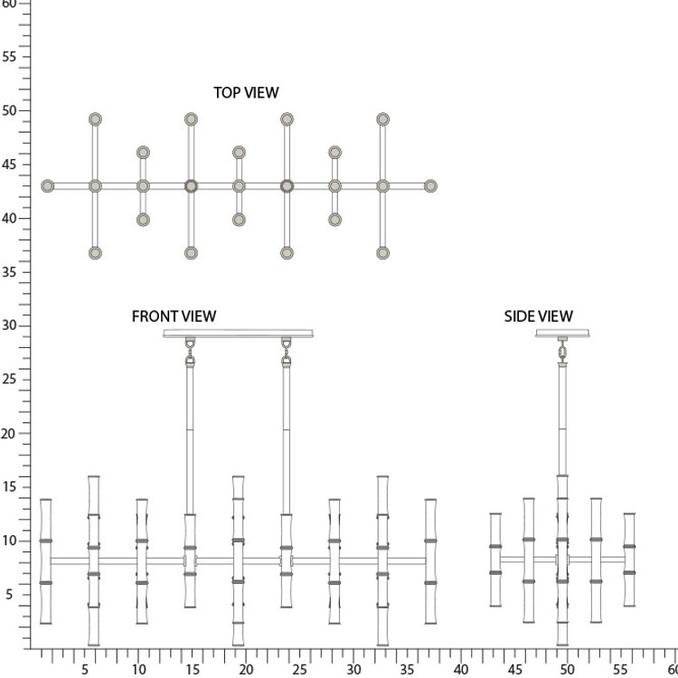 Robert Abbey - MDY78 - 42 Light Pendant - Kane - Matte Daisy w/Polished Nickel