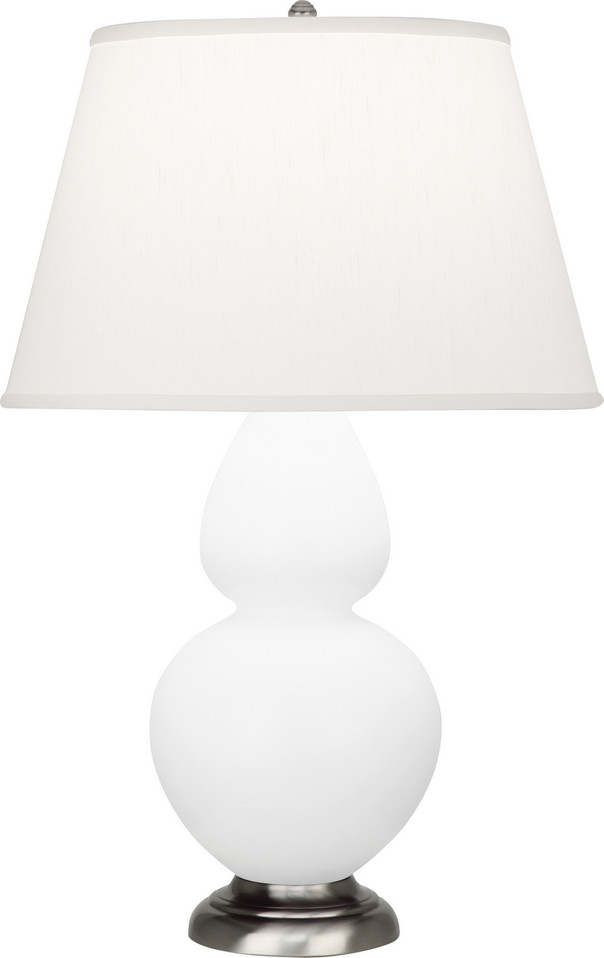 Robert Abbey - MLY59 - One Light Table Lamp - Double Gourd - Matte Lily Glazed Ceramic w/Antique Silvered