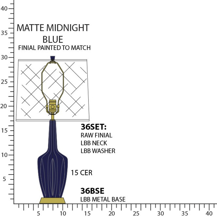 Robert Abbey - MMB36 - One Light Accent Lamp - Emma - Matte Midnight Blue Glazed Ceramic w/Warm Brass